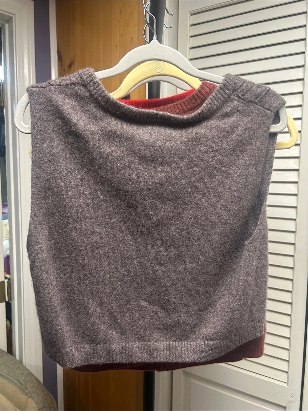 Nwot Free People Cable Knit Button-Front Vest in Red, Brown, Tan, Gray cashmere